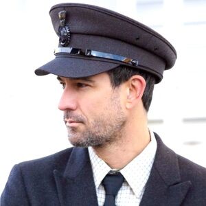 Men's Charcoal Military Hat